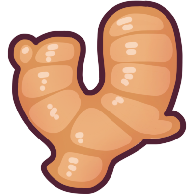 a whole ginger root.